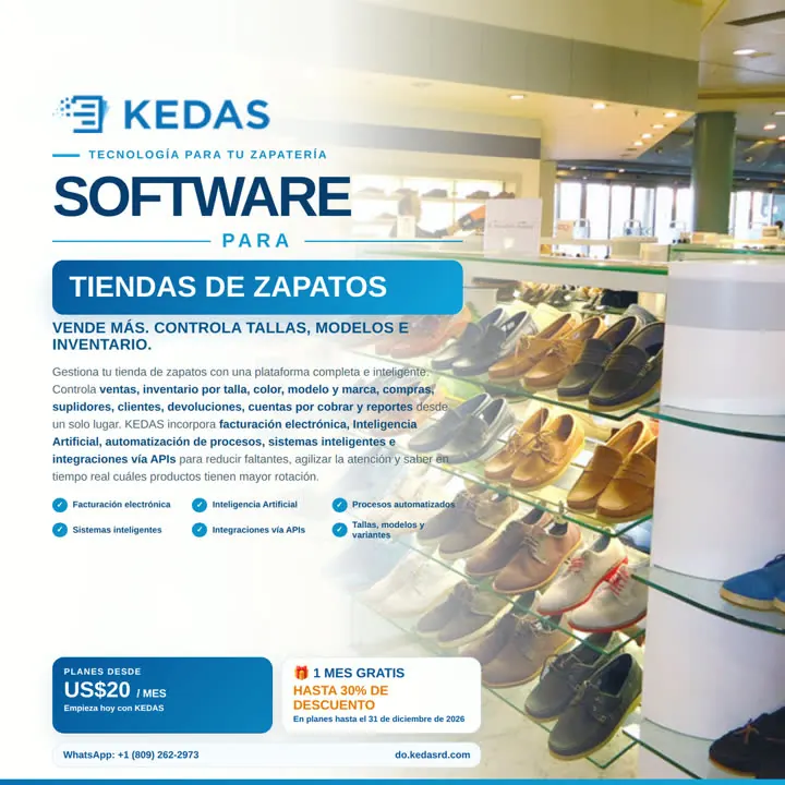 Software KEDAS para Tiendas de zapatos